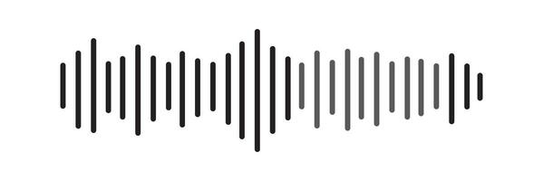 Black sound wave bars set. Music, podcast, audio tracks or voice messages. Equaliser elements collection. Diagram, chart or signal concepts. vector