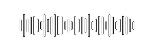 Outline White audio waveform spectrum illustration. Sound wave audio spectrum. Music equalizer, audio waves or sound frequency in lines. vector