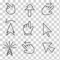 cursor icon set. mouse cursor click icon symbol sign vector