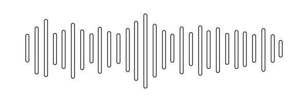 Outline Music wave line sound one noise icon audio frequency signal podcast radio sound wave volume hand art. Acoustic line music logo record sound wave doodle sketch abstract. vector