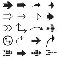 Arrow icon. Set of big black arrows. Cursor, Click. Arrow icon pack vector