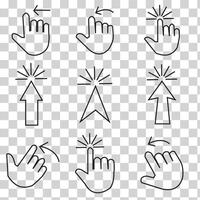 mouse cursor icon set vector