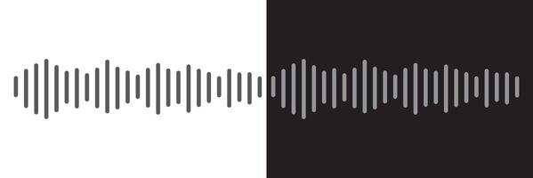 Waves of the Digital Equalizer Isolated on Black and White Backgrounds. Digital Sound EQ Illustration. Voice Assistant Soundwave. AI Assistant Voice Generation or Recognition Concept. vector
