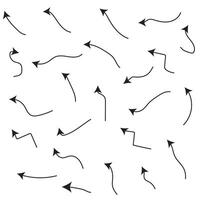 Hand drawn arrows doodle set on white background. vector