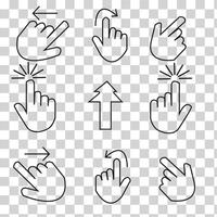 Hand cursor icon set vector