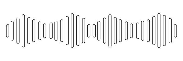 Outline Dynamic vertical lines illustrating sound waves and audio frequencies vector