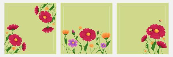 Botanical Frames and Borders for Seasonal Spring and Summer Designs vector