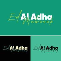 Eid al-Adha Mubarak text design vector