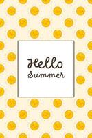 Hello Summer greeting with cute sun pattern background vector