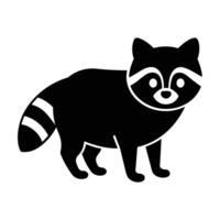 Black And White Raccoon Illustration Simple Animal Design For Graphic Elements vector