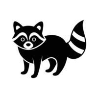 Cute Raccoon Illustration Isolated On White Background Simple Animal Graphic Design Element vector