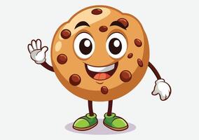 Delightful Chocolate Cookies And Biscuit Cartoon vector