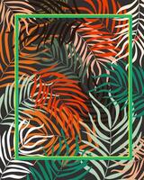 bright background image jungle, zebra. fern leaves for background, colorful leaves, inside jungle thickets, image for background. screensavers, packaging covers, hand drawn illustration vector