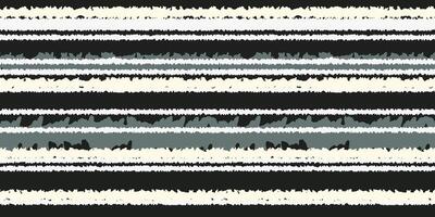 hand drawn stripes seamless pattern. Unique horizontal lines ornament. Black and white background. Contemporary minimalist print. vector