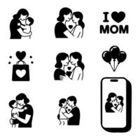 Minimalist Mothers Day Card Set with Elegant Design vector