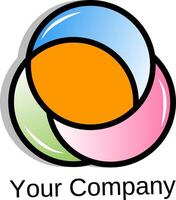 Abstract Colorful Interlocking Circles Logo Design Graphic vector