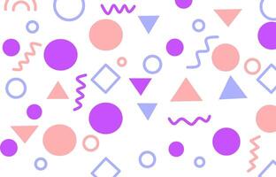 Abstract Geometric Pattern Background Pastel Circles, Triangles, and Shapes vector