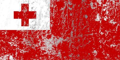 Tonga flag with grunge effect. vector