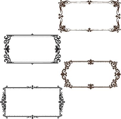 Vintage Ornate Border Frame with Floral Corners