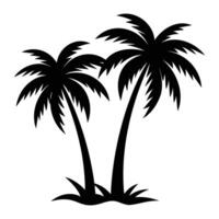 Minimal Palm Tree Silhouette Template vector