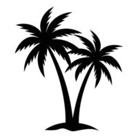 Sunset Palm Tree Shadow Illustration vector