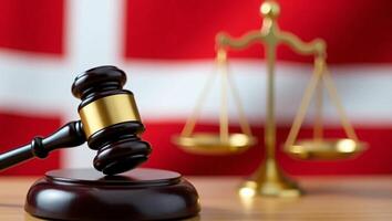 Danish Justice Gavel and Scales of Justice photo