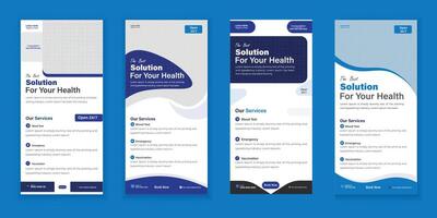 Bundle Medical Roll-Up Or Dl Flyer And Rack Card Design with a color variation vector