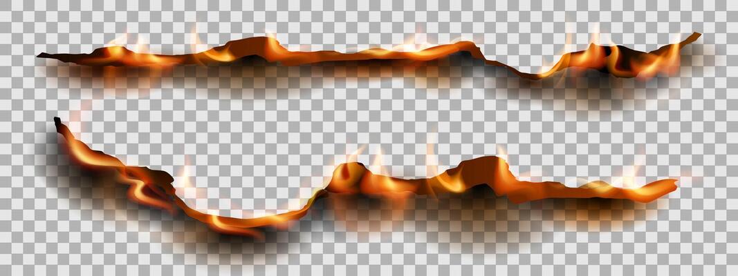 Realistic burnt paper edges with fire