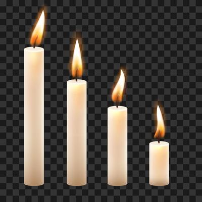 Paraffin or wax burning candle