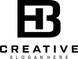 initial BH idea logo design vector