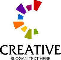 initial C flakes idea logo design vector