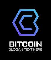 initial BC bitcoin idea logo design vector
