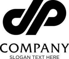 initial dp idea logo design vector