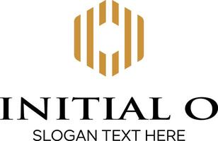 initial o hexagon idea logo design vector