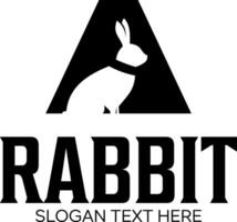initial a with rabbit idea logo design vector