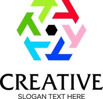 initial t hexagon idea logo design vector