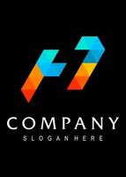 initial P 1 colour idea logo design vector