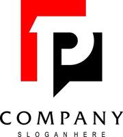 initial P 1 idea logo design vector