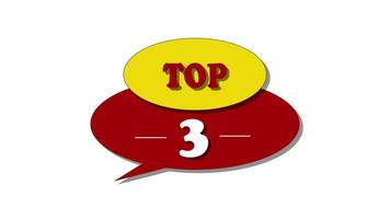 TOP 3 - Text on Colored Banner - Animation. video