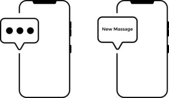 smartphone with sms icon set. Message Bubble. Mobile phone sign. Notification icons design vector