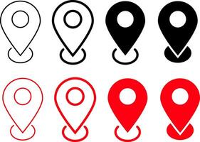 Set of map location icons. Pin location symbol. Modern map markers vector