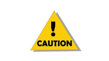 Caution - a signal or action taken to avoid potential danger or problems. video