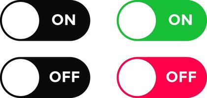 Switch toggle icon set. circle symbol. Material design buttons. Setting icons design. press start button sign vector
