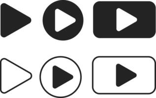 Play button icon set. music start sign. Music player buttons. play button icons symbol. audio player button vector
