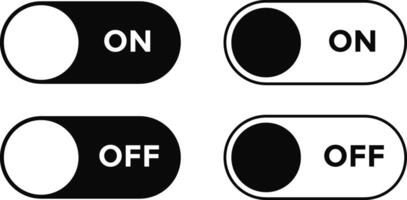 Switch toggle icon set. circle symbol. Material design buttons. Setting design. press start button sign vector