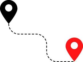 Distance location icon. pin icons. position symbol. Map sign vector