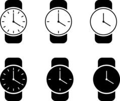 watch icon set. clock signs. representing a speed concept. Express urgent services. smartwatch symbol vector