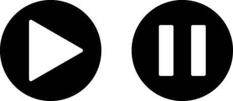 Play and pause button icon set. music start sign. Music player buttons. play button icons symbol. audio player button vector