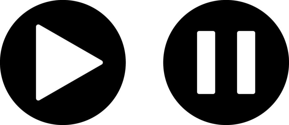 Play and pause button icon set. music start sign. Music player buttons. play button icons symbol. audio player button