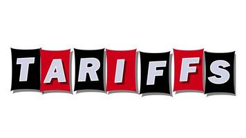 Tariffs - Text in squares on a white background with animation. video